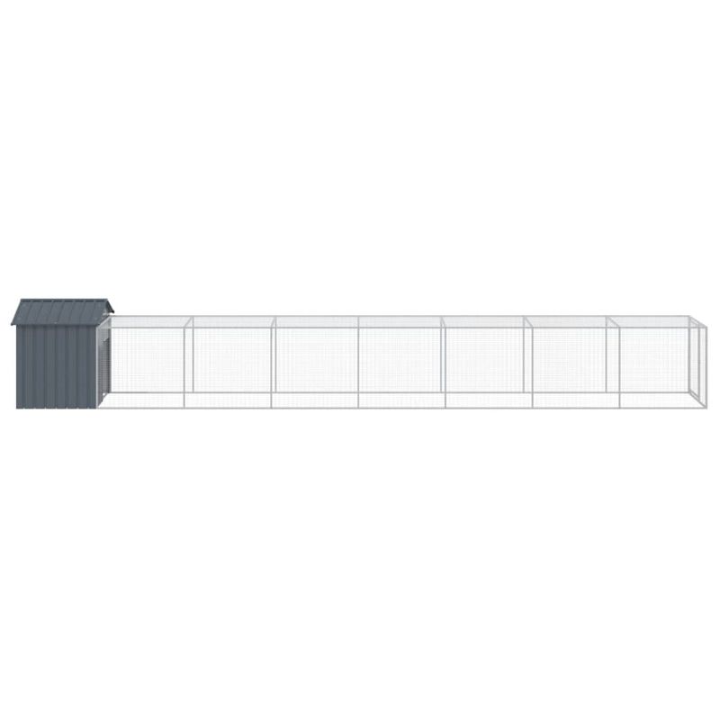 Petshop - Accesorii petshop - Culcusuri si custi - Custi interior si exterior - Cotet de pui cu incinta antracit 117x813x123 cm otel galvanizat - Infinity.ro