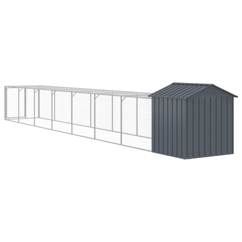 Petshop - Accesorii petshop - Culcusuri si custi - Custi interior si exterior - Cotet de pui cu incinta antracit 117x813x123 cm otel galvanizat - Infinity.ro