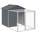 Petshop - Accesorii petshop - Culcusuri si custi - Custi interior si exterior - Cotet de pui cu incinta antracit 117x813x123 cm otel galvanizat - Infinity.ro