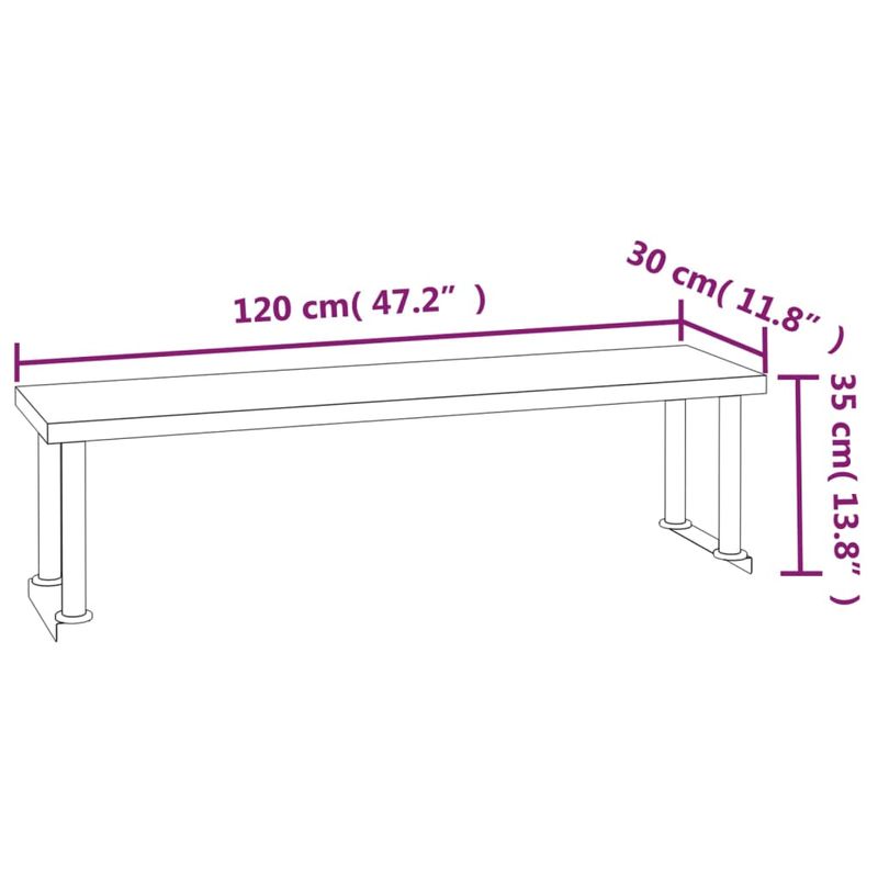 Casa si Gradina - Mobilier - Comode si corpuri - Corpuri bucatarie - Masa bucatarie cu raft superior, 120x60x115 cm, otel inoxidabil - Infinity.ro
