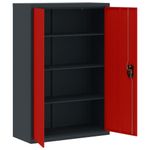 Casa si Gradina - Constructii - Depozitare, transport si protectie - Rafturi, fisete si vestiare - Fiset, antracit si rosu, 90x40x140 cm, otel - Infinity.ro