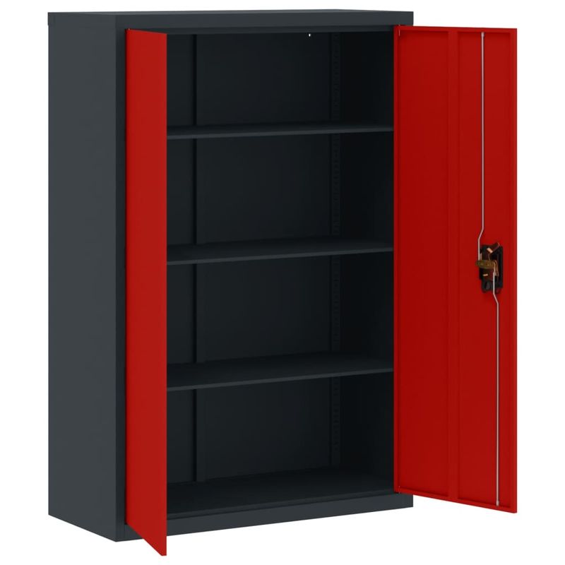 Casa si Gradina - Constructii - Depozitare, transport si protectie - Rafturi, fisete si vestiare - Fiset, antracit si rosu, 90x40x140 cm, otel - Infinity.ro