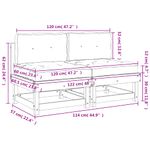 Casa si Gradina - Gradina si terasa - Mobilier exterior - Canapele si fotolii gradina - Canapele de mijloc cu perne, 2 buc., lemn masiv de pin - Infinity.ro