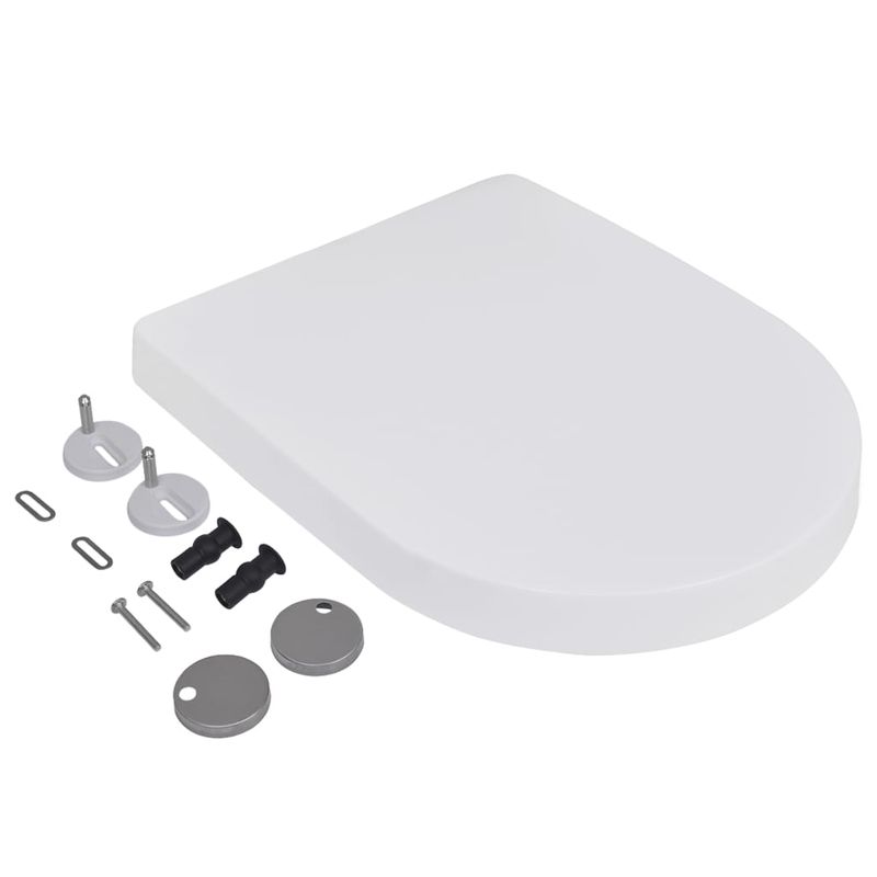 Casa si Gradina - Sanitare - Obiecte sanitare - Accesorii vase de toaleta - Capace WC cu inchidere silentioasa, 2 buc., alb, plastic - Infinity.ro