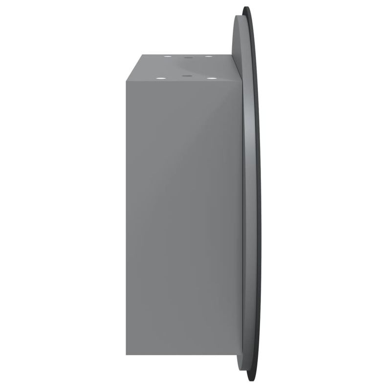 Casa si Gradina - Mobilier - Mobilier baie - Corpuri baie - Dulap de baie cu oglinda rotunda si LED, gri, 40x40x17,5 cm - Infinity.ro