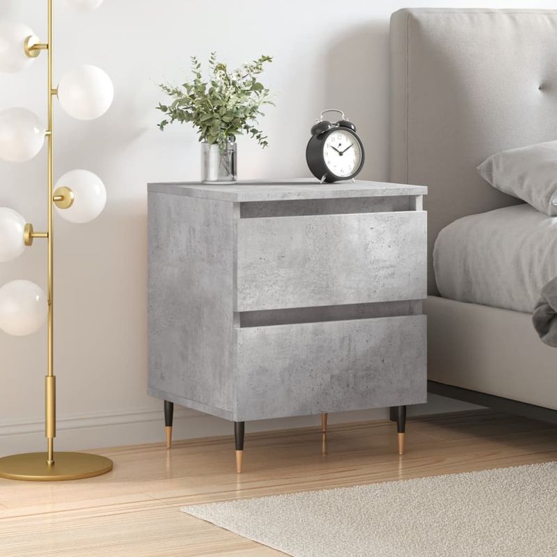Casa si Gradina - Mobilier - Comode si corpuri - Noptiere - Noptiera, gri beton, 40x35x50 cm, lemn compozit - Infinity.ro