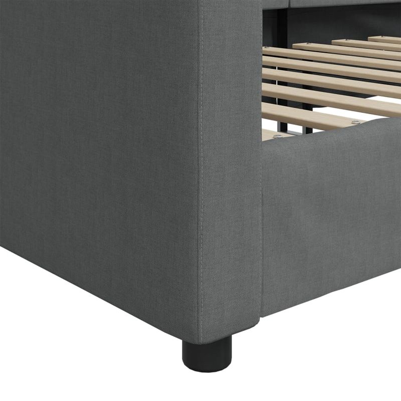 Casa si Gradina - Mobilier - Paturi si accesorii - Paturi - Cadru de pat, gri inchis, 80x200 cm, textil - Infinity.ro