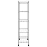 Casa si Gradina - Mobilier - Biblioteci si rafturi - Rafturi - Raft depozitare cu roti, 5 niveluri, 75x35x155 cm, crom, 250 kg - Infinity.ro