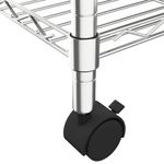 Casa si Gradina - Mobilier - Biblioteci si rafturi - Rafturi - Raft depozitare cu roti, 5 niveluri, 75x35x155 cm, crom, 250 kg - Infinity.ro