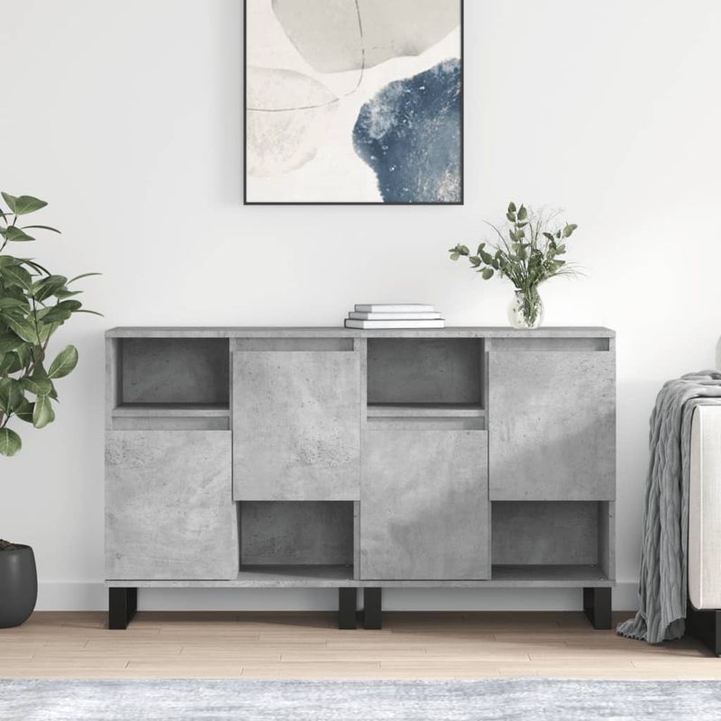 Casa si Gradina - Mobilier - Comode si corpuri - Comode - Servante, 2 piese, gri beton, lemn prelucrat - Infinity.ro