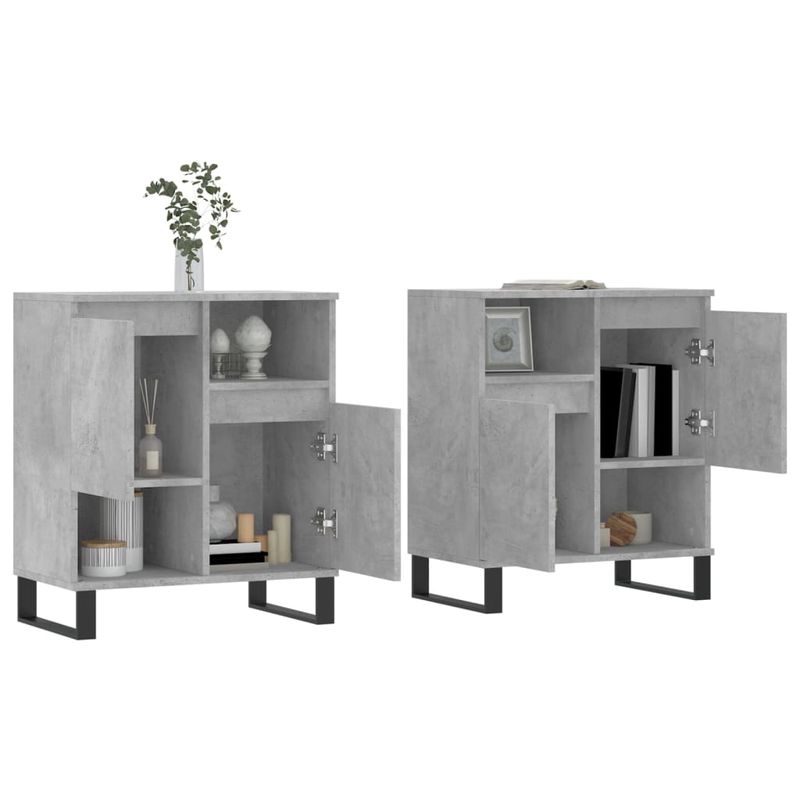 Casa si Gradina - Mobilier - Comode si corpuri - Comode - Servante, 2 piese, gri beton, lemn prelucrat - Infinity.ro