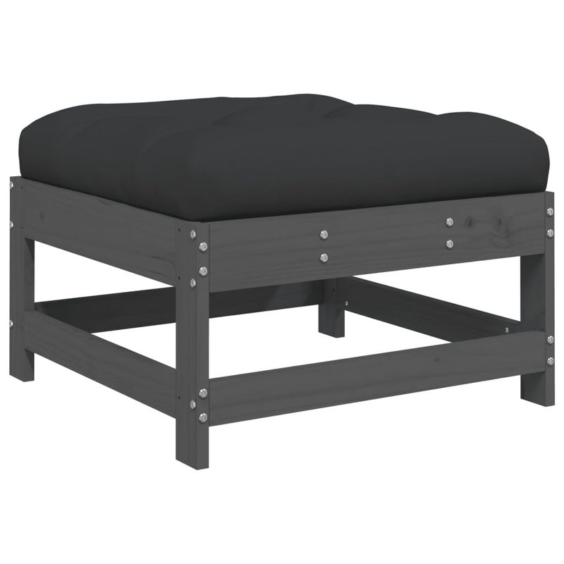 Casa si Gradina - Gradina si terasa - Mobilier exterior - Seturi mobila gradina - Set mobilier de gradina cu perne, 7 piese, gri, lemn masiv - Infinity.ro