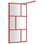 Casa si Gradina - Sanitare - Cazi si cabine de dus - Paravane si usi - Paravan dus walk-in, rosu, 100x195 cm, sticla ESG transparenta - Infinity.ro