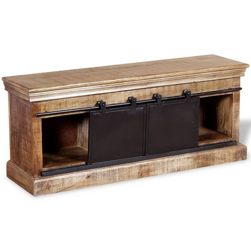 Casa si Gradina - Mobilier - Comode si corpuri - Comode - Comoda TV cu 2 usi glisante lemn de mango masiv 110x30x45 cm - Infinity.ro