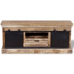 Casa si Gradina - Mobilier - Comode si corpuri - Comode - Comoda TV cu 2 usi glisante lemn de mango masiv 110x30x45 cm - Infinity.ro