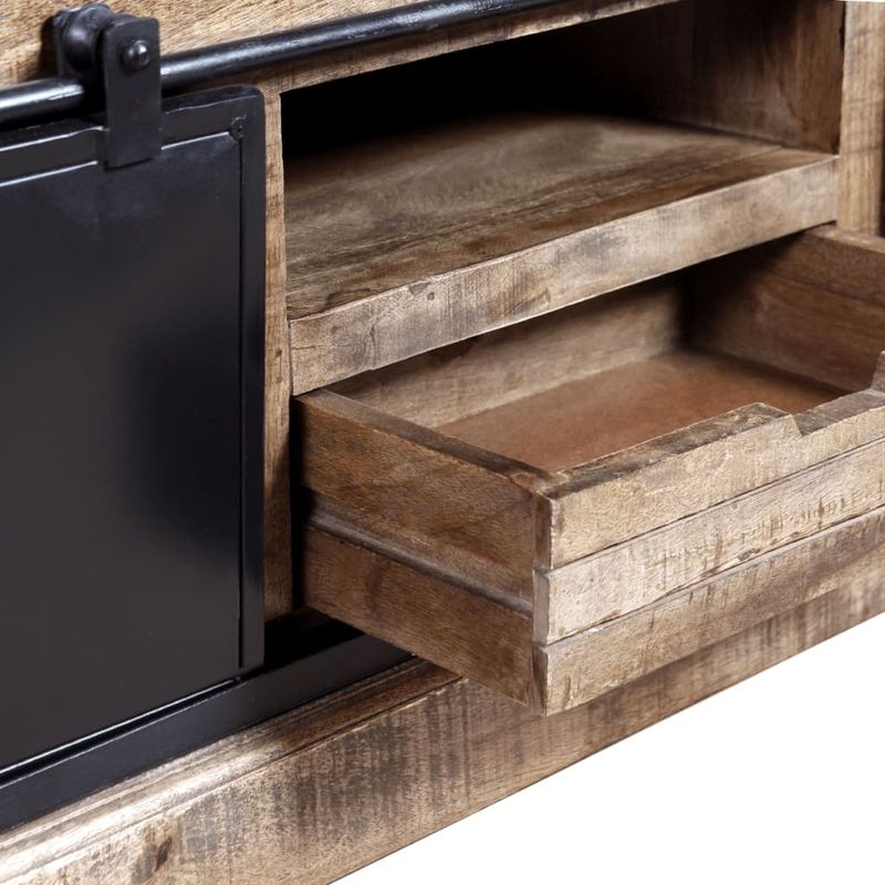 Casa si Gradina - Mobilier - Comode si corpuri - Comode - Comoda TV cu 2 usi glisante lemn de mango masiv 110x30x45 cm - Infinity.ro