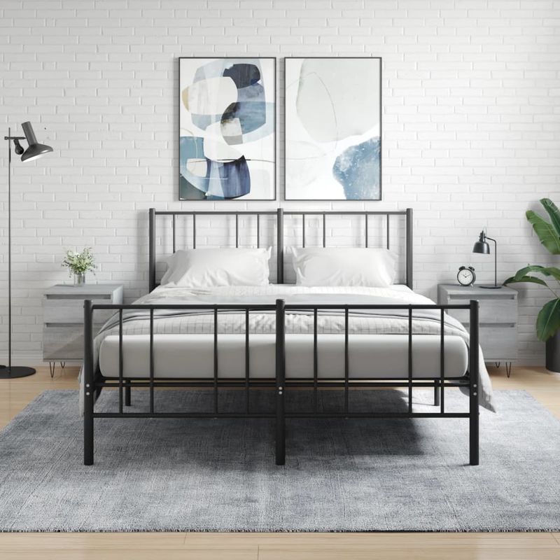 Casa si Gradina - Mobilier - Comode si corpuri - Noptiere - Noptiere, 2 buc., gri sonoma, 40x35x50 cm, lemn compozit - Infinity.ro