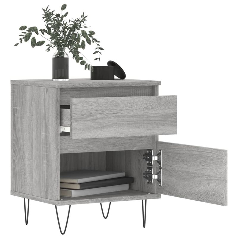 Casa si Gradina - Mobilier - Comode si corpuri - Noptiere - Noptiere, 2 buc., gri sonoma, 40x35x50 cm, lemn compozit - Infinity.ro
