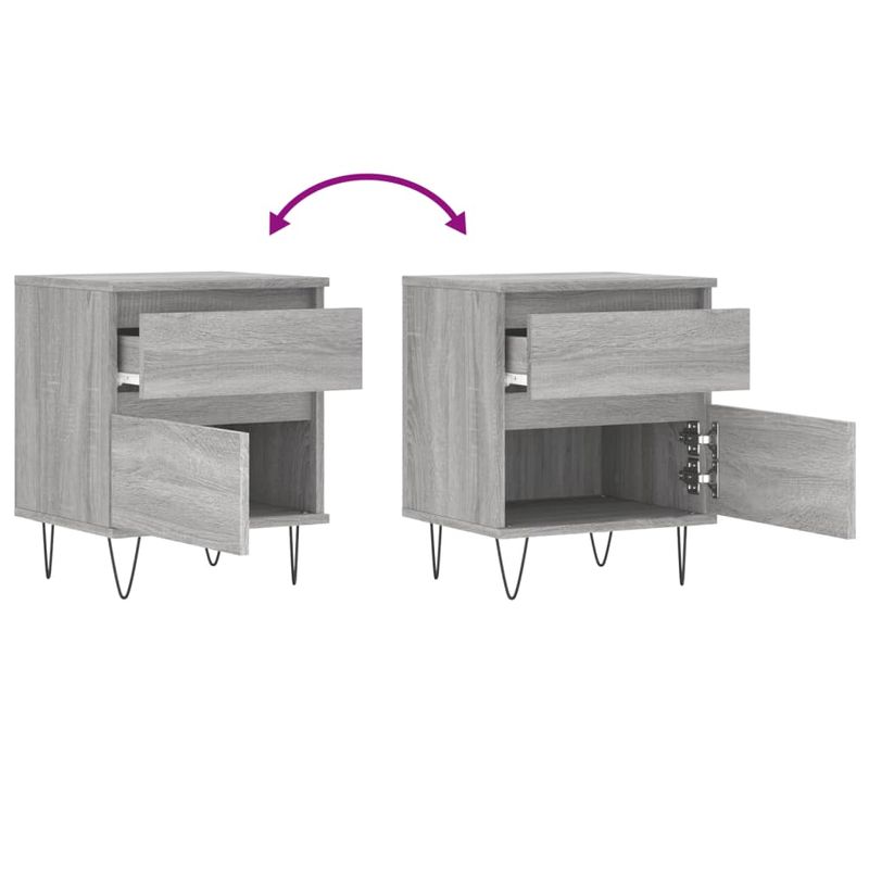 Casa si Gradina - Mobilier - Comode si corpuri - Noptiere - Noptiere, 2 buc., gri sonoma, 40x35x50 cm, lemn compozit - Infinity.ro