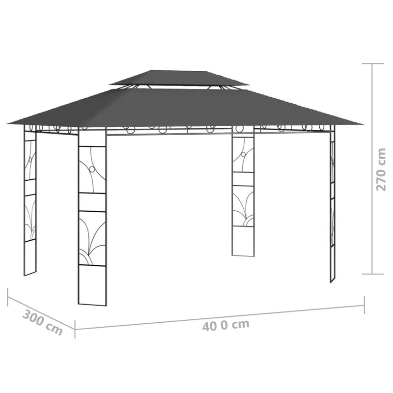 Casa si Gradina - Gradina si terasa - Umbrele si pavilioane - Pavilioane - Pavilion, antracit, 4x3x2,7 m, 160 g/m² - Infinity.ro
