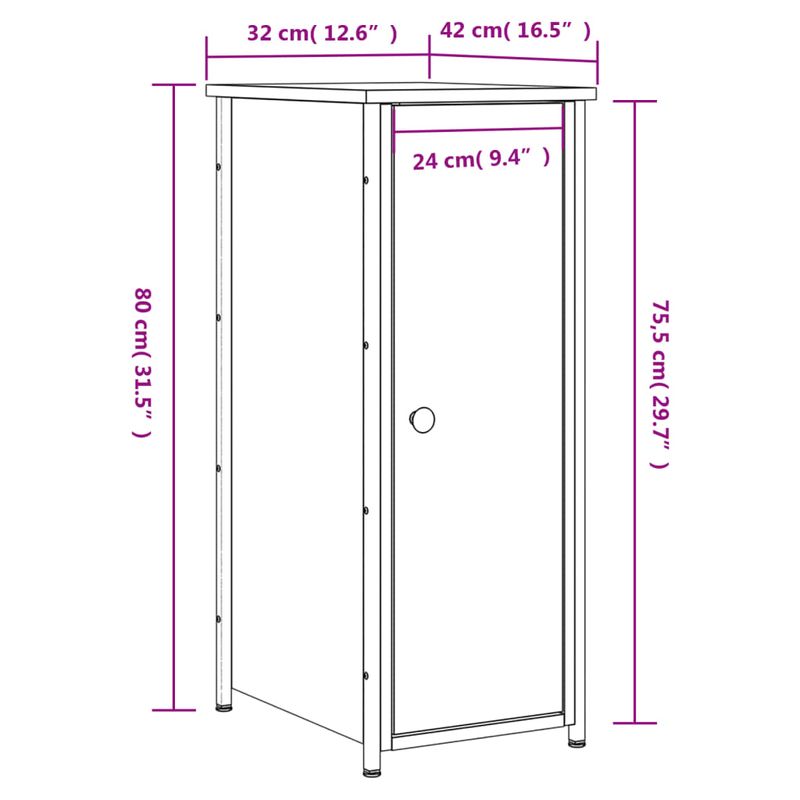 Casa si Gradina - Mobilier - Comode si corpuri - Noptiere - Noptiera, stejar fumuriu, 32x42x80 cm, lemn compozit - Infinity.ro