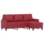 Casa si Gradina - Mobilier - Canapele si coltare - Canapele - Canapea cu 3 locuri si taburet, rosu vin 180 cm piele ecologica - Infinity.ro