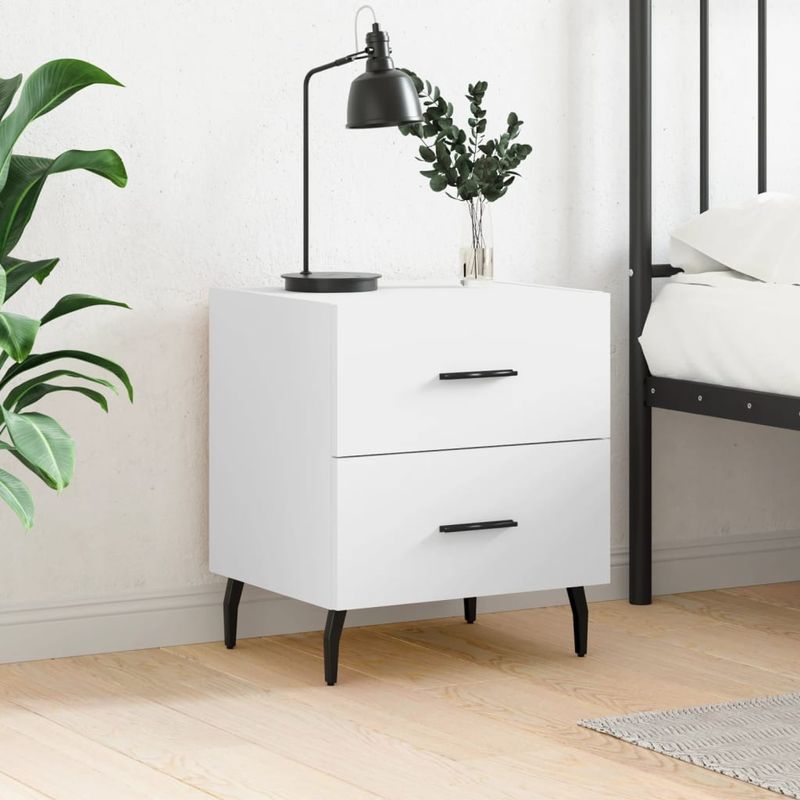 Casa si Gradina - Mobilier - Comode si corpuri - Noptiere - Noptiera, alb, 40x35x47,5 cm, lemn compozit - Infinity.ro