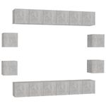Casa si Gradina - Mobilier - Seturi de mobilier - Seturi living - Set de dulapuri TV, 10 piese, gri beton, lemn prelucrat, cantitate în pachet: 1, lăţime 180 cm - Infinity.ro