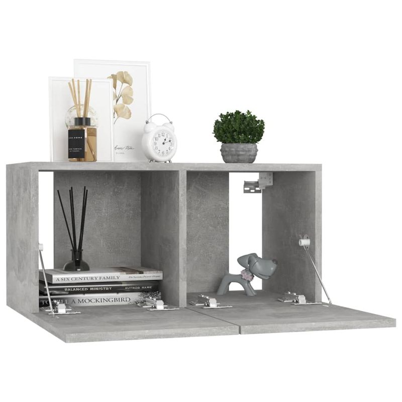 Casa si Gradina - Mobilier - Seturi de mobilier - Seturi living - Set de dulapuri TV, 10 piese, gri beton, lemn prelucrat, cantitate în pachet: 1, lăţime 180 cm - Infinity.ro