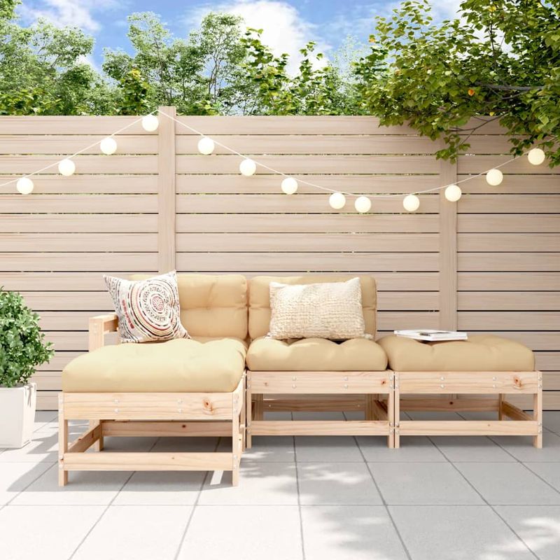Casa si Gradina - Gradina si terasa - Mobilier exterior - Seturi mobila gradina - Set mobilier relaxare de gradina, 4 piese, lemn masiv de pin - Infinity.ro