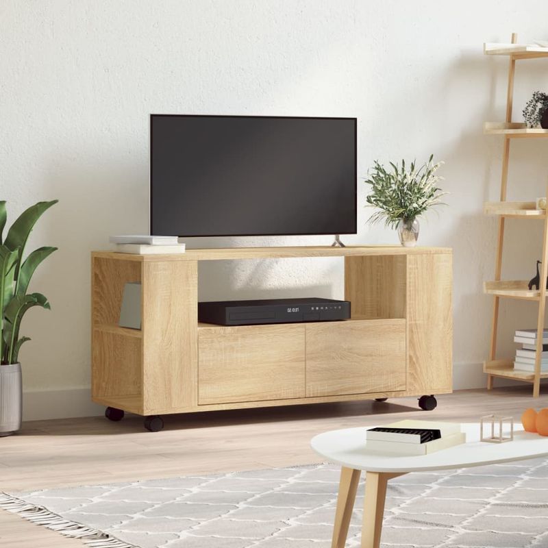 Casa si Gradina - Mobilier - Comode si corpuri - Comode - Comoda TV, stejar sonoma, 102x34,5x43 cm, lemn prelucrat - Infinity.ro
