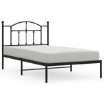 Casa si Gradina - Mobilier - Paturi si accesorii - Paturi - Cadru de pat metalic cu tablie, negru, 100x190 cm - Infinity.ro