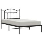 Casa si Gradina - Mobilier - Paturi si accesorii - Paturi - Cadru de pat metalic cu tablie, negru, 100x190 cm - Infinity.ro