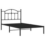 Casa si Gradina - Mobilier - Paturi si accesorii - Paturi - Cadru de pat metalic cu tablie, negru, 100x190 cm - Infinity.ro