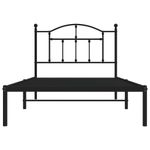 Casa si Gradina - Mobilier - Paturi si accesorii - Paturi - Cadru de pat metalic cu tablie, negru, 100x190 cm - Infinity.ro