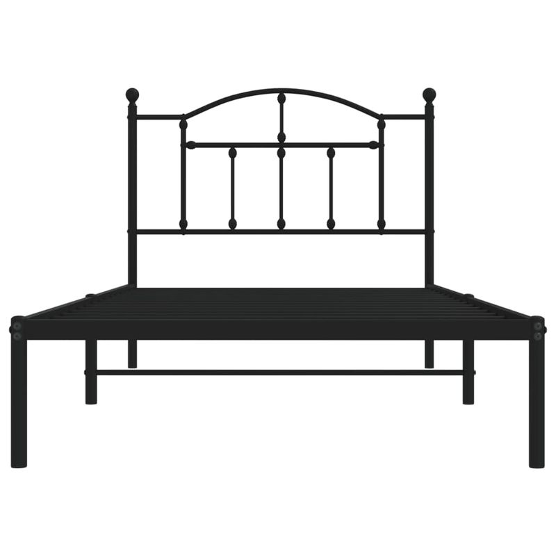 Casa si Gradina - Mobilier - Paturi si accesorii - Paturi - Cadru de pat metalic cu tablie, negru, 100x190 cm - Infinity.ro