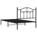 Casa si Gradina - Mobilier - Paturi si accesorii - Paturi - Cadru de pat metalic cu tablie, negru, 100x190 cm - Infinity.ro