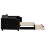 Casa si Gradina - Mobilier - Paturi si accesorii - Paturi - Pat de zi cu extensie si sertare, negru, 90x190cm, textil - Infinity.ro