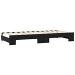 Casa si Gradina - Mobilier - Paturi si accesorii - Paturi - Pat de zi cu extensie si sertare, negru, 90x190cm, textil - Infinity.ro