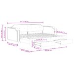Casa si Gradina - Mobilier - Paturi si accesorii - Paturi - Pat de zi cu extensie si sertare, negru, 90x190cm, textil - Infinity.ro