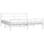 Casa si Gradina - Mobilier - Paturi si accesorii - Paturi - Cadru de pat metalic cu tablie de cap/picioare, alb, 180x200 cm - Infinity.ro