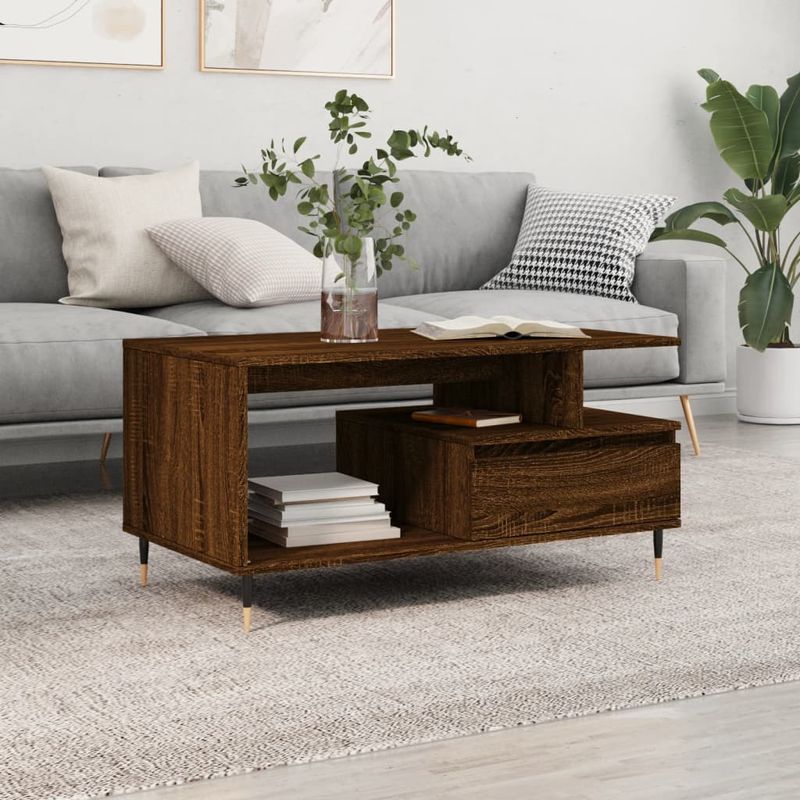 Casa si Gradina - Mobilier - Mese si birouri - Masute de cafea - Masuta de cafea, stejar maro, 90x49x45 cm, lemn prelucrat - Infinity.ro