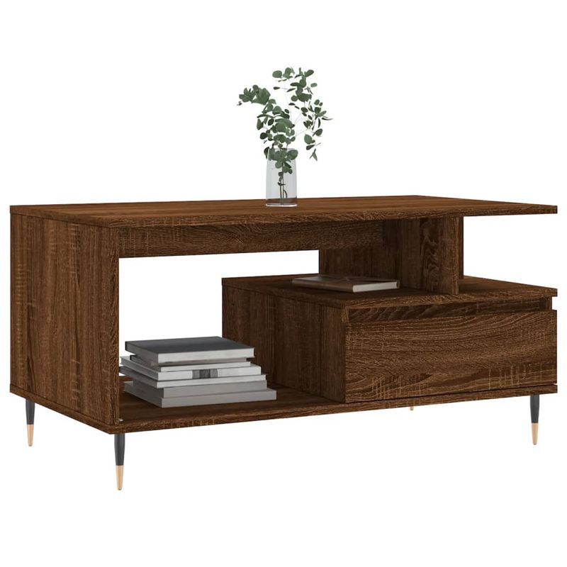 Casa si Gradina - Mobilier - Mese si birouri - Masute de cafea - Masuta de cafea, stejar maro, 90x49x45 cm, lemn prelucrat - Infinity.ro