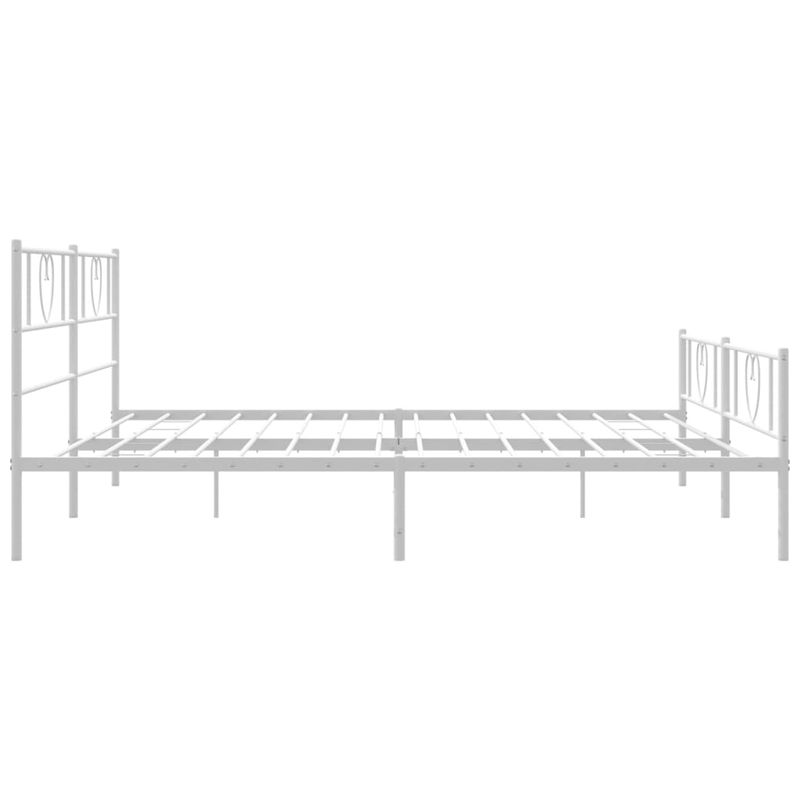Casa si Gradina - Mobilier - Paturi si accesorii - Paturi - Cadru de pat metalic cu tablie de cap/picioare, alb, 180x200 cm - Infinity.ro