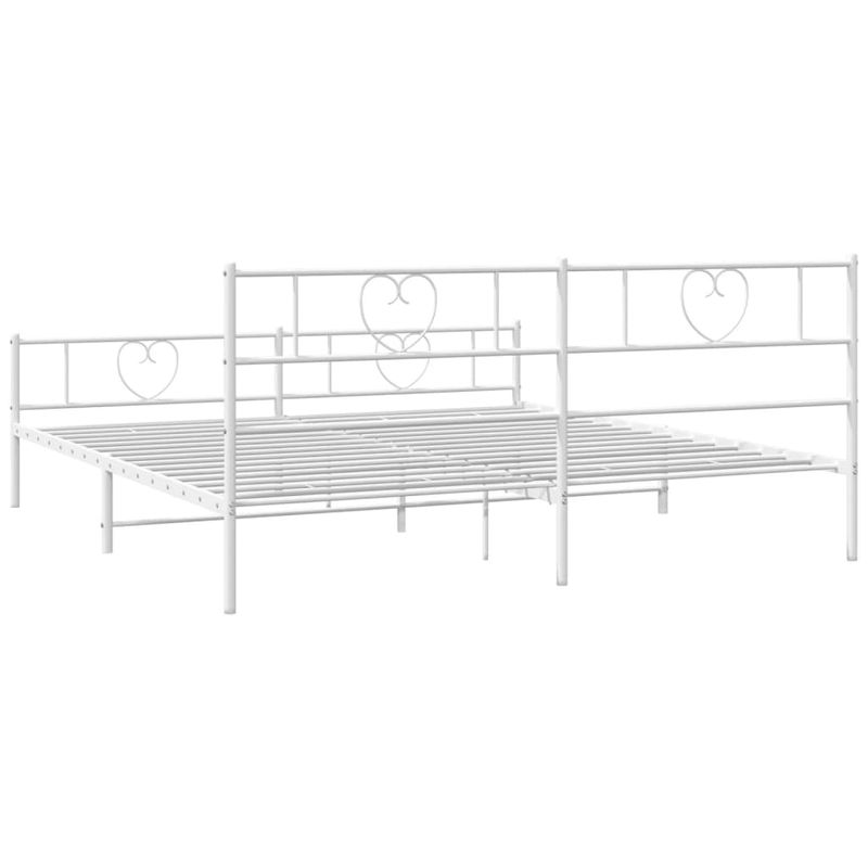 Casa si Gradina - Mobilier - Paturi si accesorii - Paturi - Cadru de pat metalic cu tablie de cap/picioare, alb, 180x200 cm - Infinity.ro