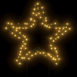 Casa si Gradina - Decoratiuni - Decoratiuni de sezon - Decoratiune stea cu lumini de Crăciun cu tarusi, 115 LED, 85 cm, model cu panglică - Infinity.ro