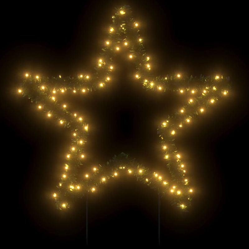 Casa si Gradina - Decoratiuni - Decoratiuni de sezon - Decoratiune stea cu lumini de Crăciun cu tarusi, 115 LED, 85 cm, model cu panglică - Infinity.ro
