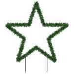 Casa si Gradina - Decoratiuni - Decoratiuni de sezon - Decoratiune stea cu lumini de Crăciun cu tarusi, 115 LED, 85 cm, model cu panglică - Infinity.ro