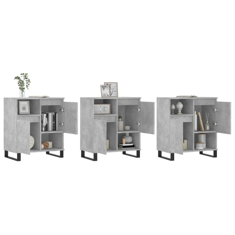 Casa si Gradina - Mobilier - Comode si corpuri - Comode - Servante, 3 piese, gri beton, lemn prelucrat - Infinity.ro