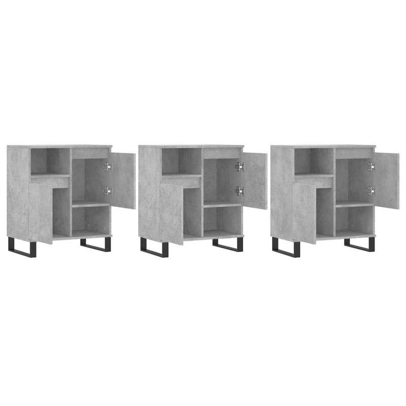 Casa si Gradina - Mobilier - Comode si corpuri - Comode - Servante, 3 piese, gri beton, lemn prelucrat - Infinity.ro